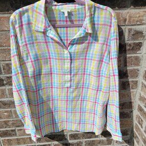 Talbot's Plaid Popover Size Large Petite